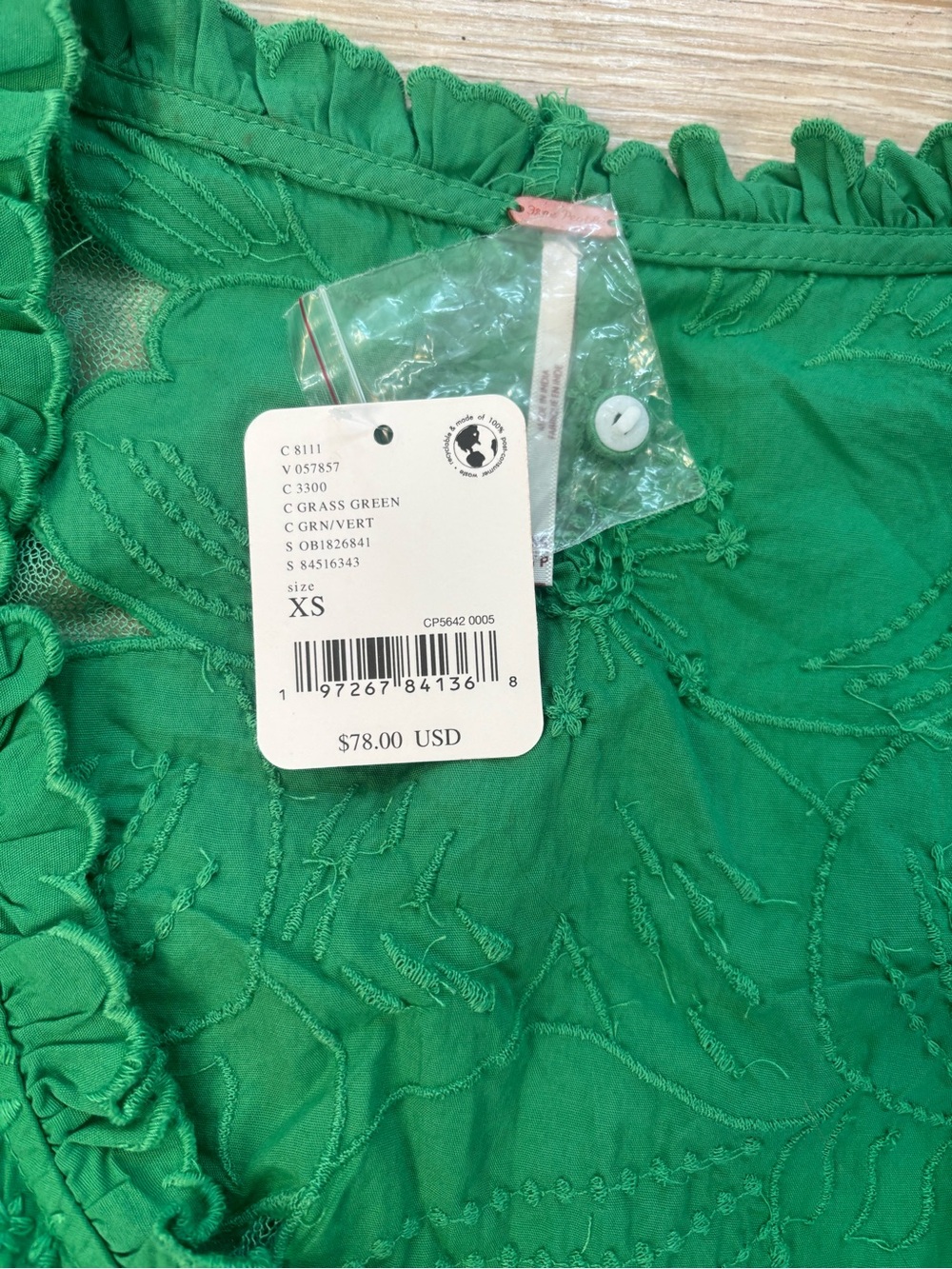 NWT Free People embroidered lace ruffle crop top - Picture 4 of 5